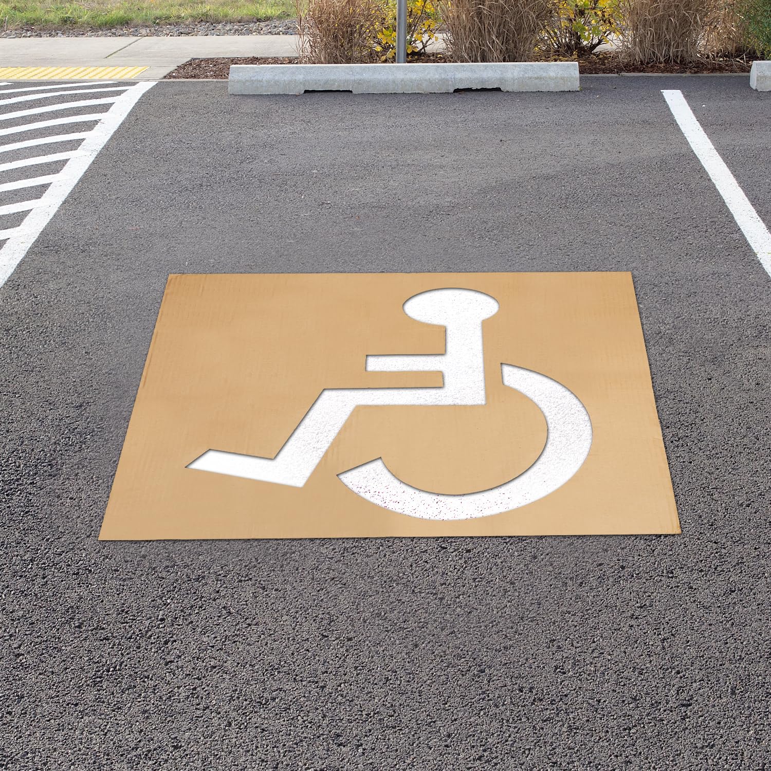 Handicap Stencil for Parking, 31.5x25.2in Reusable Parking Lot Stencil Kit Disabled Templates Handicapped Symbol Signs for Parking Lot Pavement Stencils for Painting