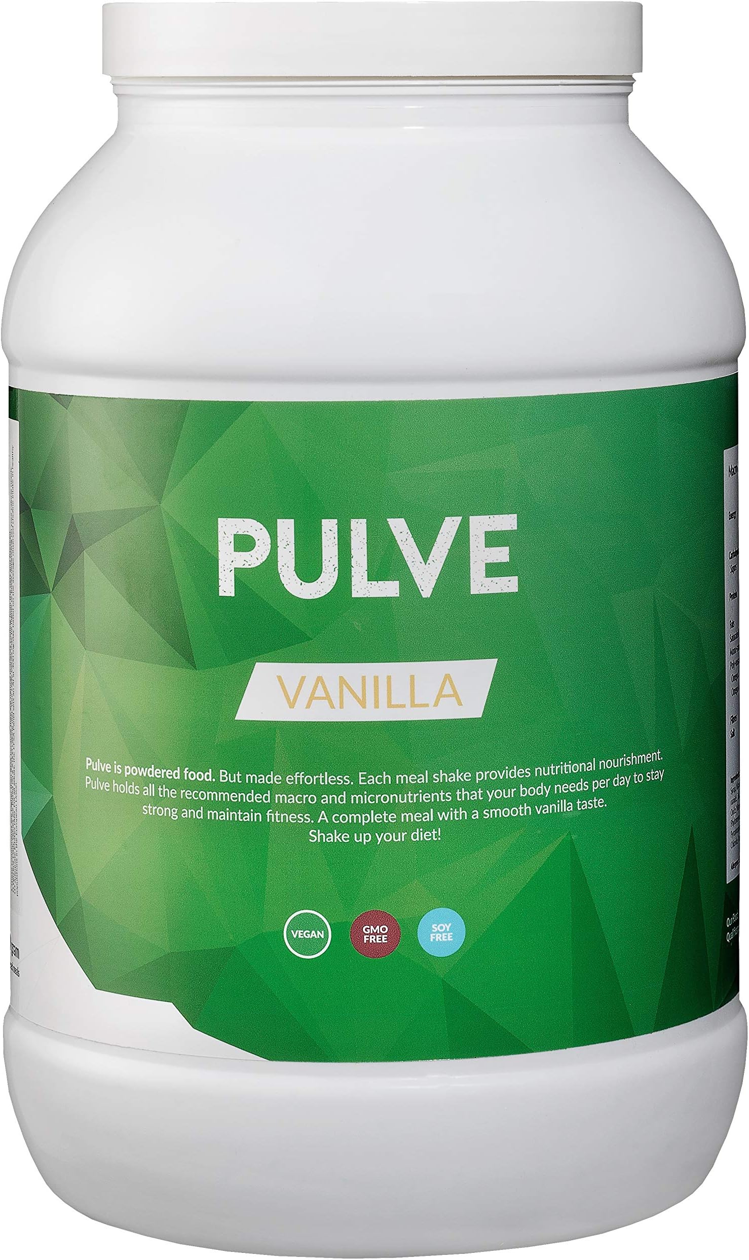Pulve - Vegan Meal Replacement Shake | 20 Meals | Each meal shake contains 25% of the recommended daily nutrients your body needs per day, Vitamins & Minerals. Vegan, Soy Free, GMO Free. Vanilla Taste. soylent Alternative