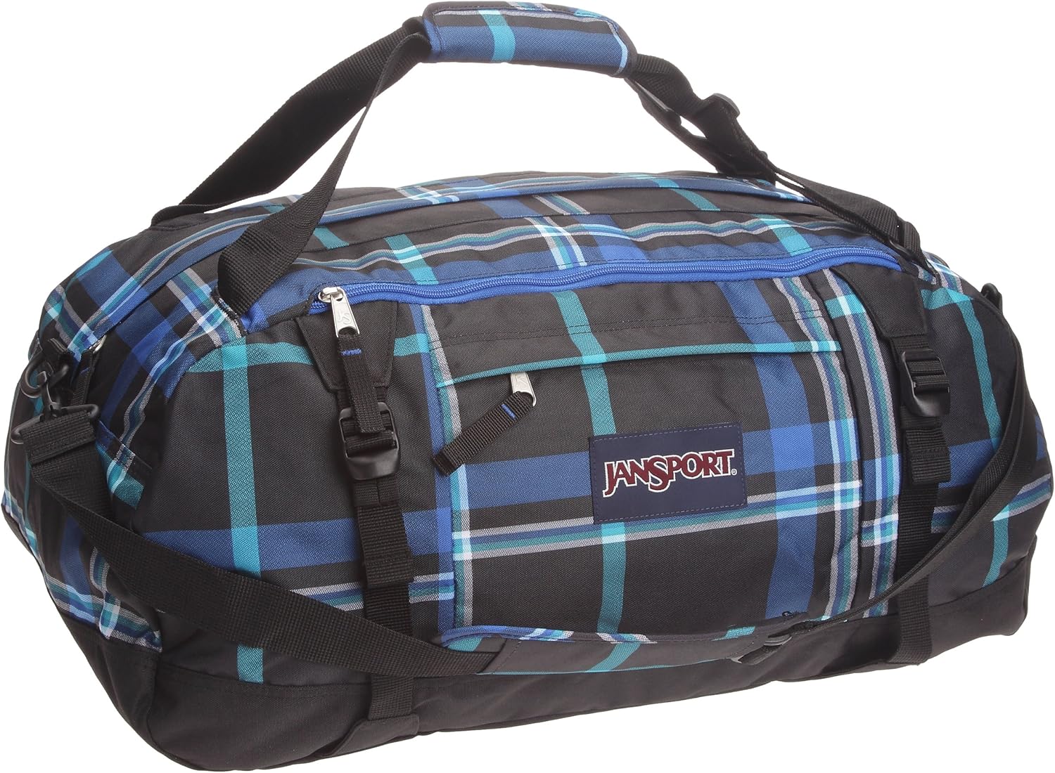 Jansport Duffel Pack Black/Blue Streak Perry Plaid, 24 inch Amazon.co.uk Luggage