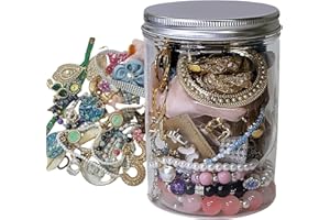 MINGRI Mystery Jewelry Jar for Women, Gothic Witchy Jewelry Gift Set(Goth Boho Mixed Punk Everyday Necklaces,Earrings, Rings,Bracelets/Bangles),Unique Alternative Fashion Romantic Present for Her
