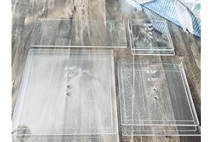 Durable Food Grade Square Clear Acrylic Cake Discs Essentials Kit - Convenient Frosting Guidelines to Achieve Even, Smooth an