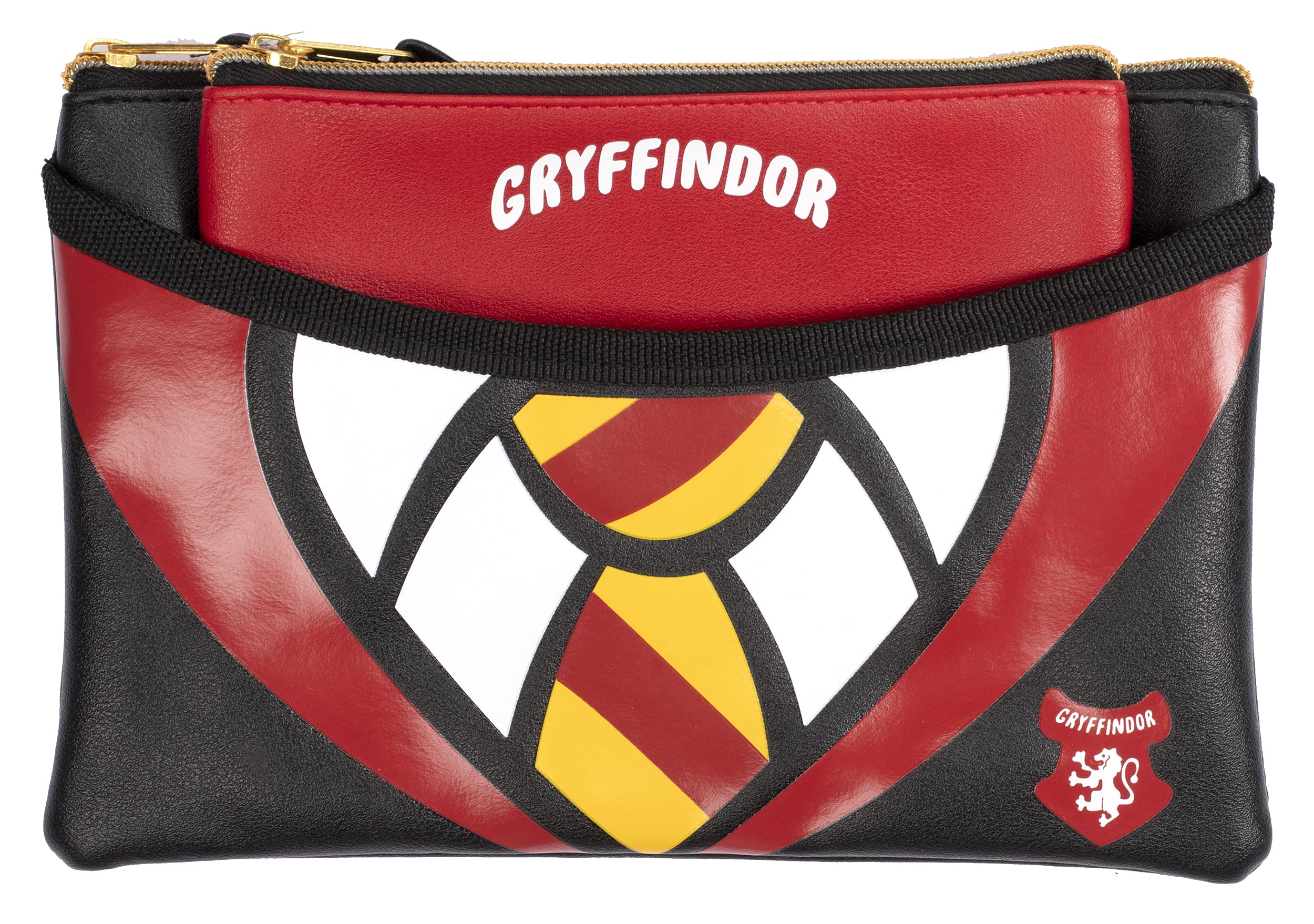 Harry Potter Make up Bag 2 in 1 Hogwarts Gryffindor Large Toiletry Travel Cosmetic Bag Gift for Girls - Black