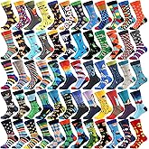 WeciBor 36 Pairs Funny Random Pattern Socks Colorful Cotton Crazy Socks for Unisex Bulk
