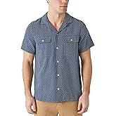Lucky Brand Men's Short Sleeve Indigo Dobby Auto Body Buttoned Shirt