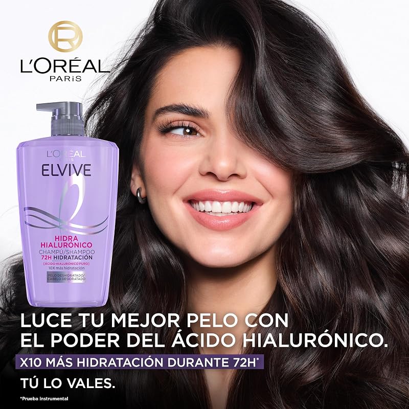 L'oréal paris elvive hydra shampoo hialurônico 72h hidratação 1l