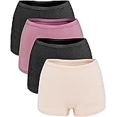 B2BODY Plus Size Breathable Womens Underwear 4 Pack Boyshort Boxer Brief Panties