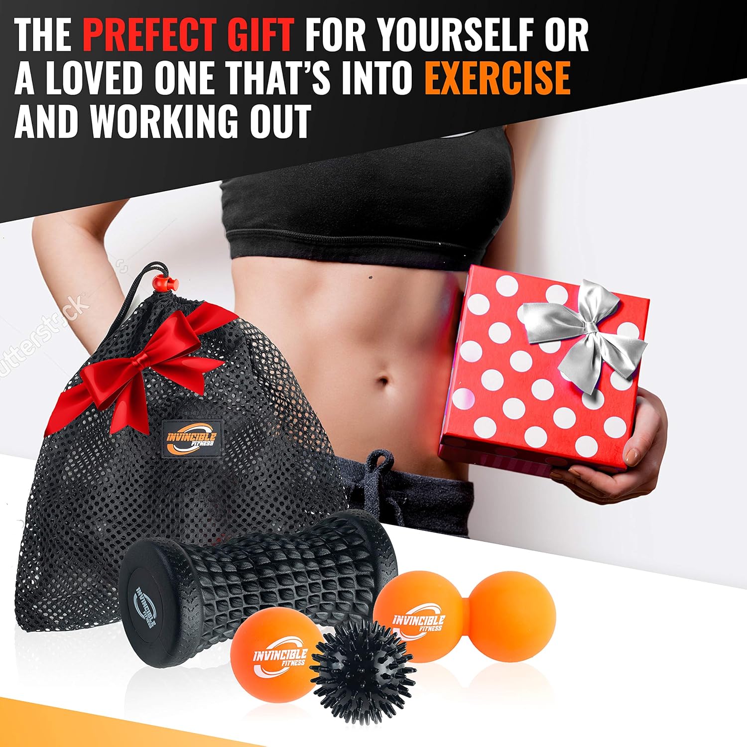 Invincible Fitness Therapy Foot Roller Set, Lacrosse Trigger Point Ball, Double Peanut Lacrosse Massager, Spiky Massage Ball, for Self-Myofascial Release, Deep Tissue, Plantar Fasciitis, Reflexology: Sports & Outdoors