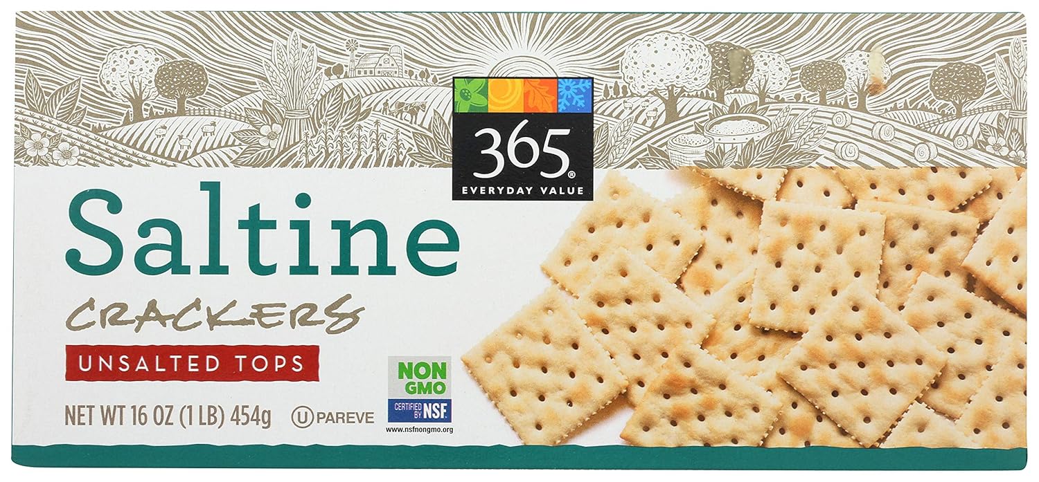 365 Everyday Value, Saltine Crackers, Unsalted Tops, 16 oz