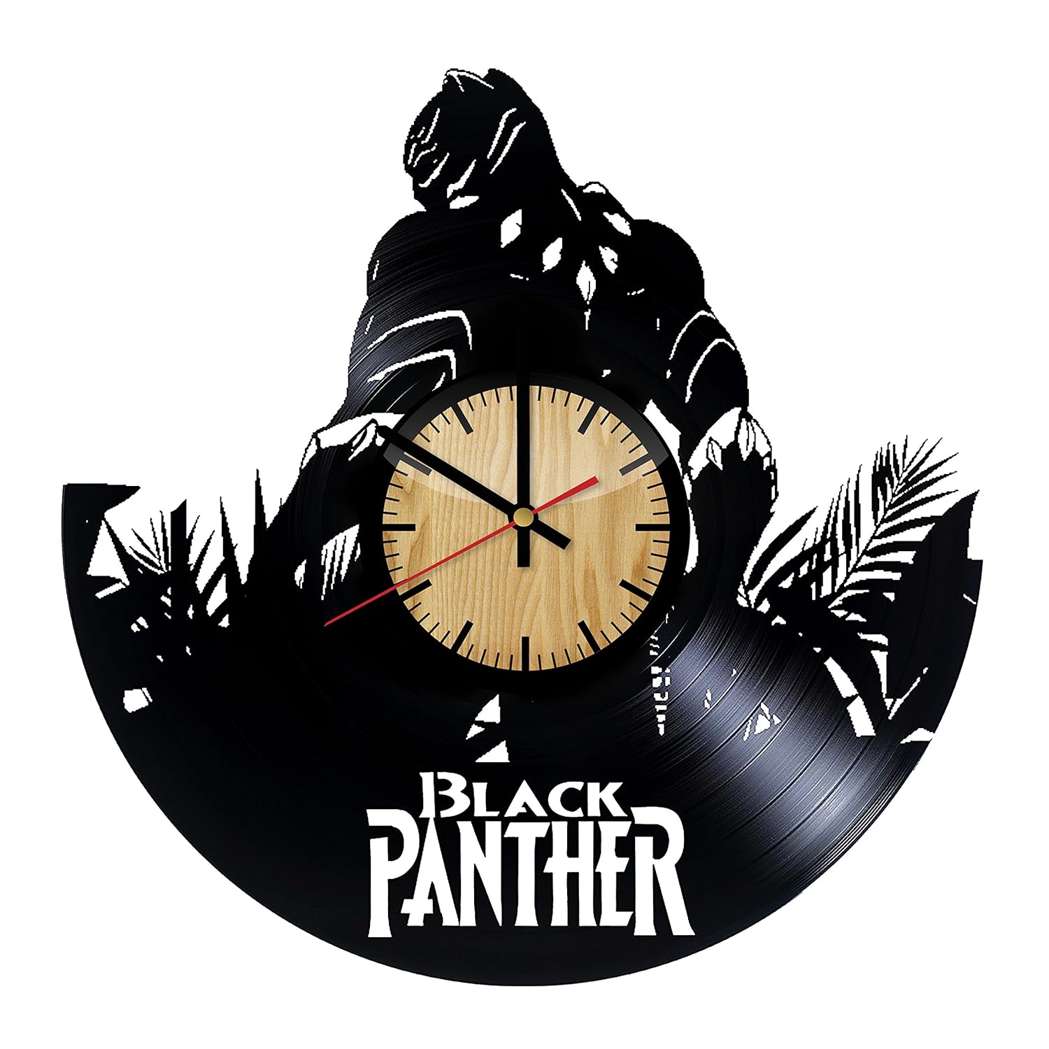 Black Panther Marvel Vinyl Wall Clock Handmade Gift for any Occasion Unique