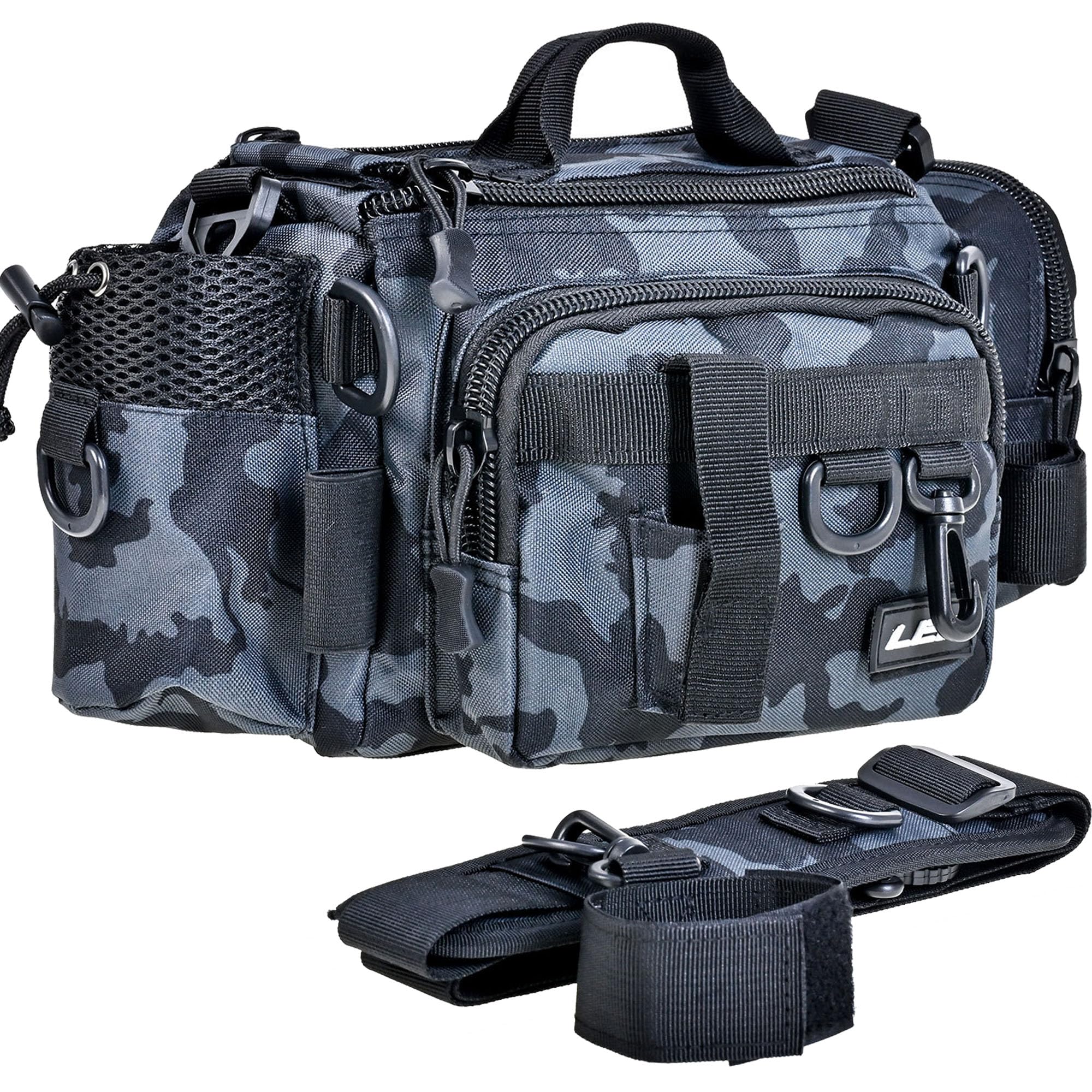 YUEMING Fishing Bag, Single Shoulder Sea Fishing Tackle Bags Tackle Storage Backpack for Carp Fishing, Camouflage Outdoor Carryall Bag Hiking Travel Pack, 33*15*16CM