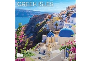 Greek Isles Wall Calendar 2026 | 12" x 24" Open | Beach Calendar 2026 Photography Thick & Sturdy Paper for Planning | Office Kitchen Decor or Gift | Pacific Waters Press (Greek Isles)