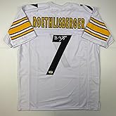 Facsimile Autographed Ben Roethlisberger Pittsburgh White Reprint Laser Auto Football Jersey Size Men's XL
