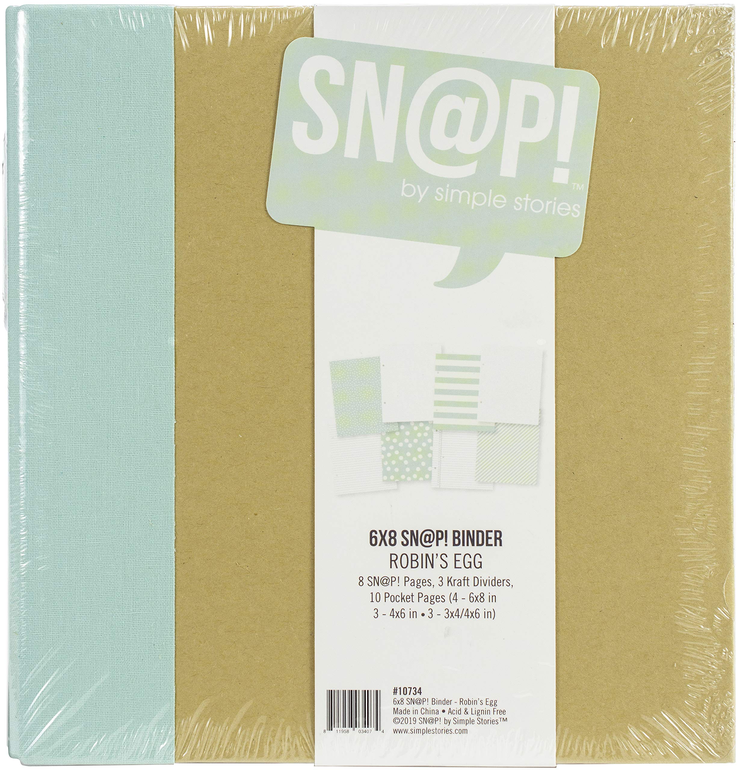 SIMPLE STORIES SNAP Binder 6X8 Robins Egg, One Size