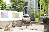 La Hacienda Leon Large Mesh Steel Chiminea 110cm Patio Heater Bronze view 3