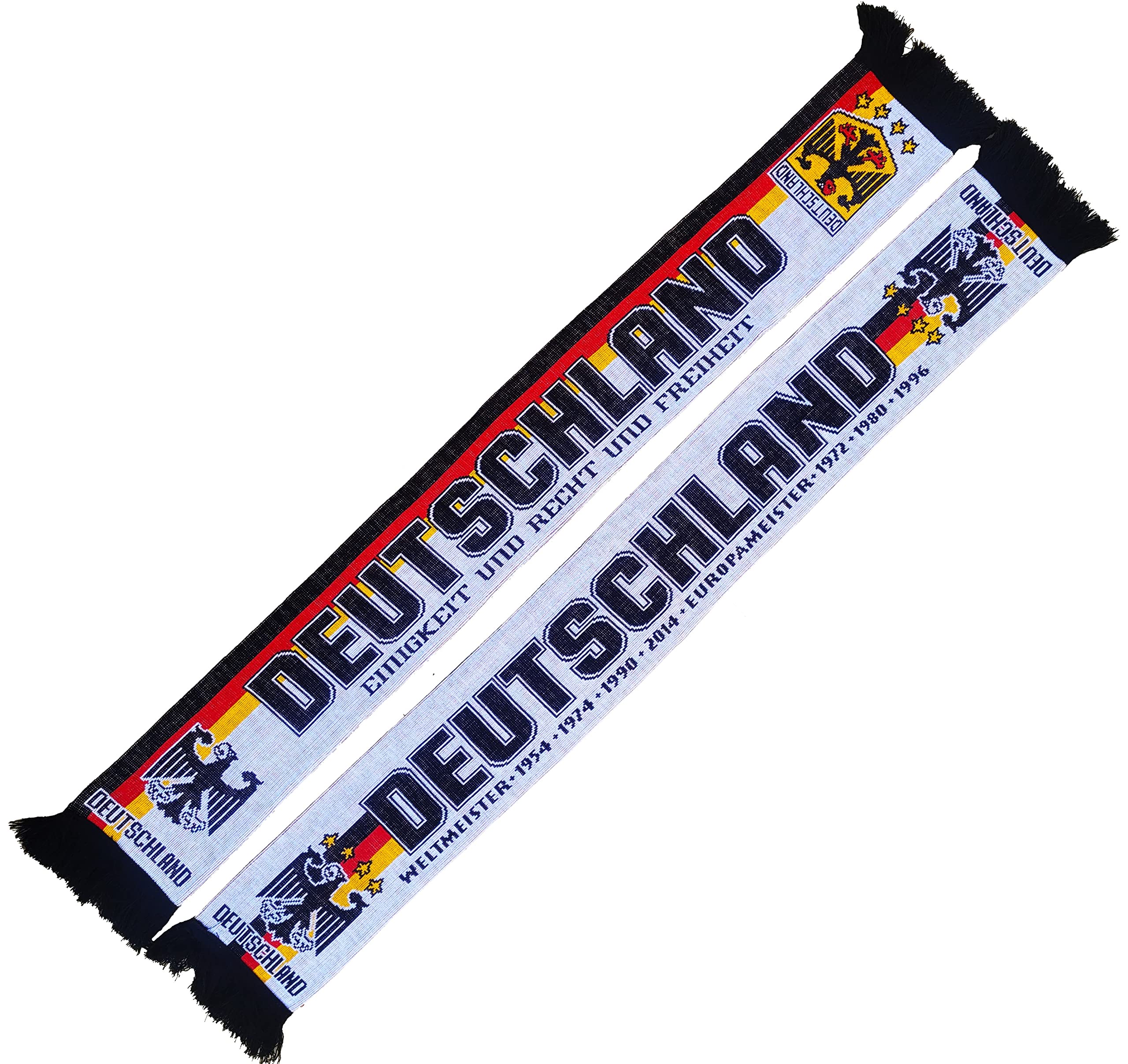 Generisch Germany scarf (knitted scarf), unity and right and freedom 2.0, black, white, yellow, 145, Black, White, Yellow