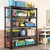 mysteeldepot 72" H Garage Shelving, Heavy Duty Storage Shelves, Garage Storage Shelves, Adjustable 5 Tier Metal Shelving Unit, Utility Shelves for Warehouse Backyard, 72" H×36" W×16" D
