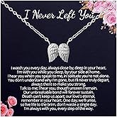 Ralukiia Angel Wings Necklace Gift from Heaven, Memorial Gifts for Loss of Loved One, Mourning Jewelry, Thinking of You Gift, Letter from Heaven Sympathy Condolence