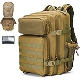 gracedon Tactical Backpack - Military Molle Bag 3 Days Pack for men and Women Large Assault Rucksack 45L (Khaki)