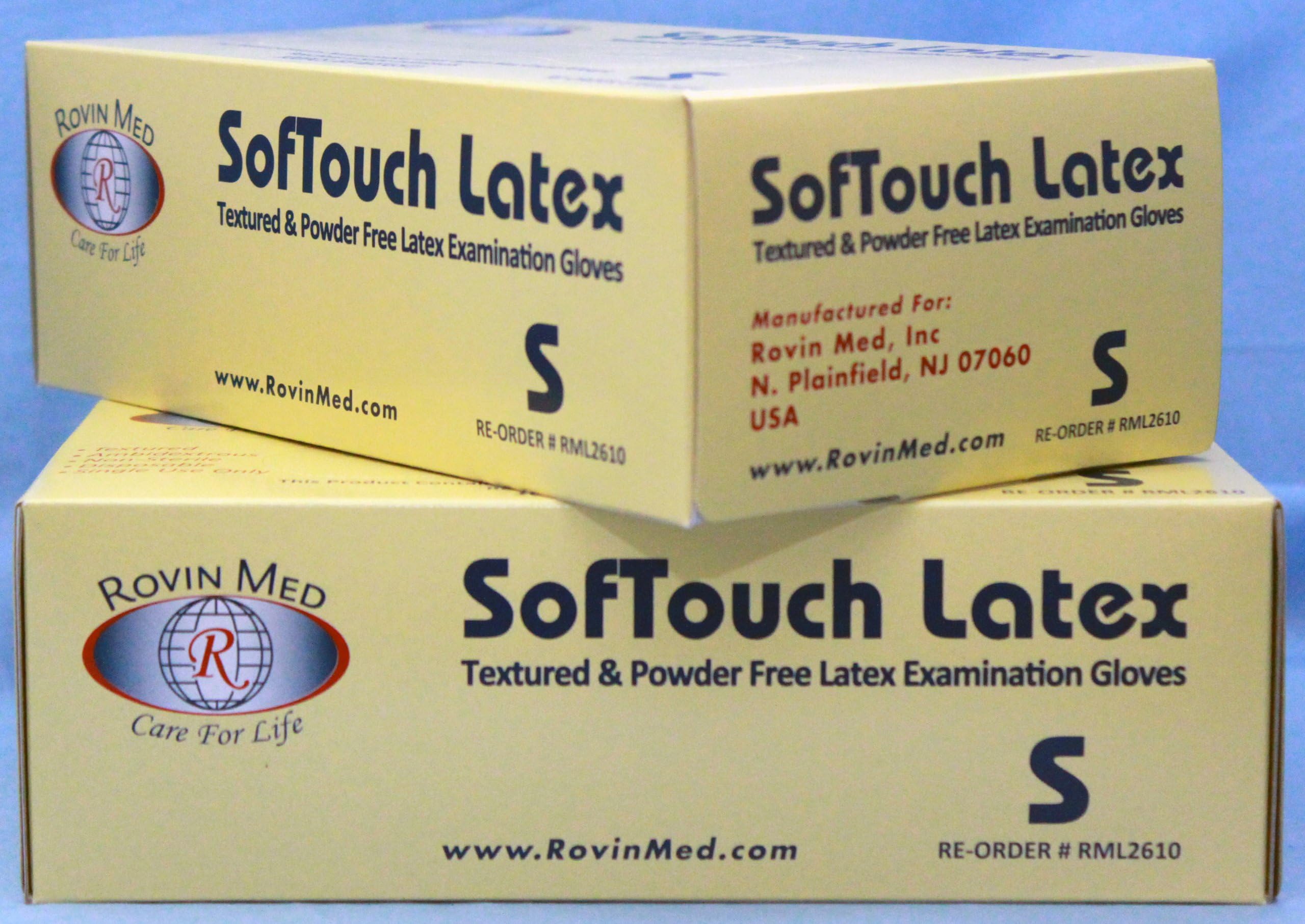 SofTouch Latex Exam Glove, Powder Free, SM, 100/Box