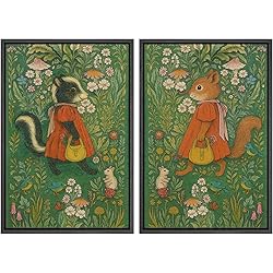 MUDECOR Framed Canvas Print Wall Art Set Whimsical