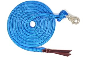 Knotty Girlz 1/2" Samson Eq Braid Yacht Horse Lead Rope w/Nickel Plated or Stainless Steel, Trigger Bull 12' 14' or 16'