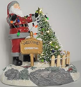 The Memory Company Alabama Crimson Tide Santa Stringing Light Christmas Tree Figurine