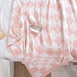 SeaRoomy Throw Blanket Checkerboard Soft Fuzzy