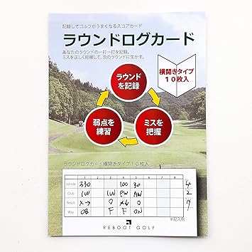 Amazon ゴルフが上達するスコアカード ラウンドログカード 横開き 100切り 90切り Reboot Golf リブートゴルフ Reboot Golf リブートゴルフ ラウンド用品