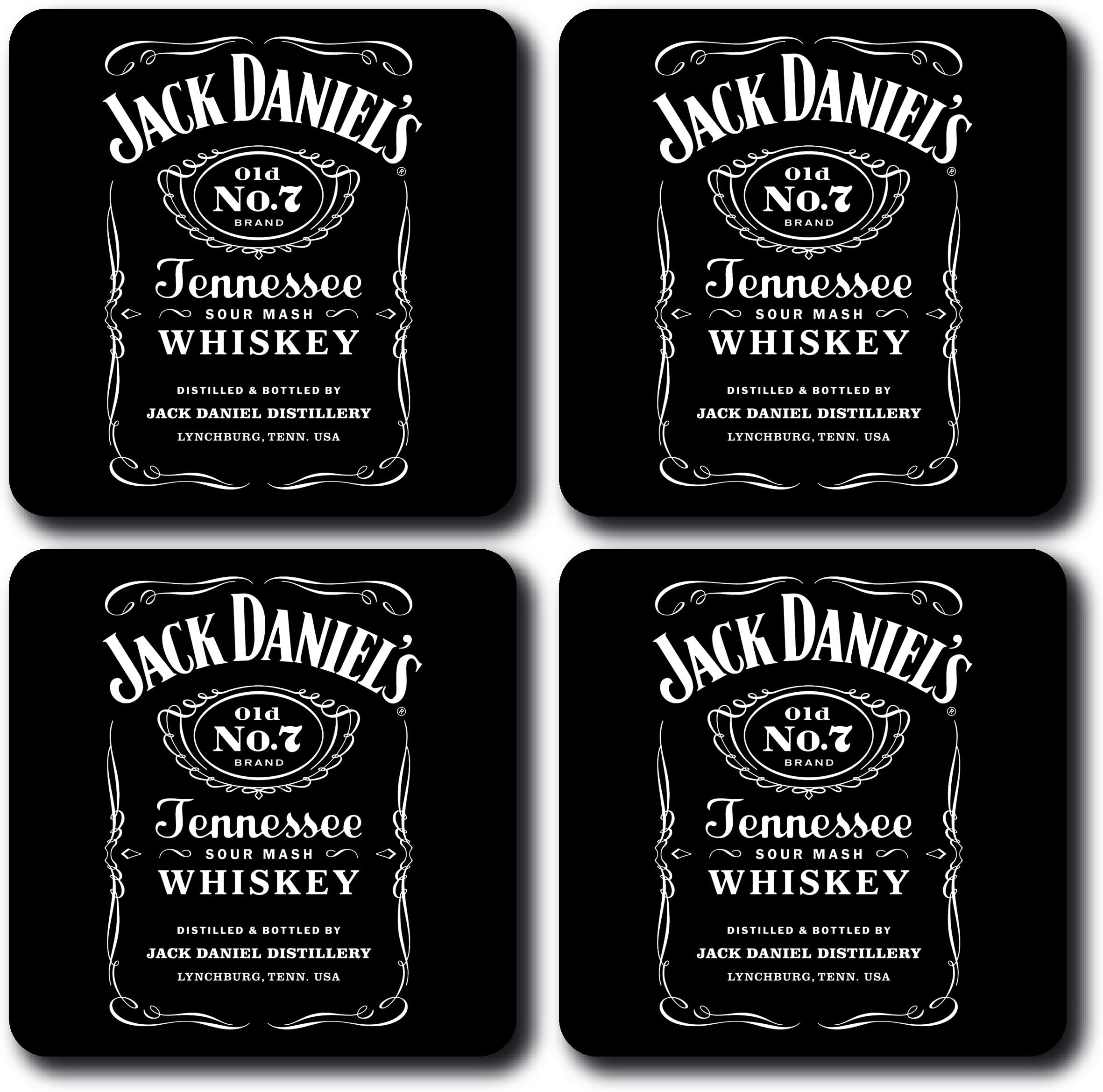 Jack Daniels Square Coasters 4 Piece Set