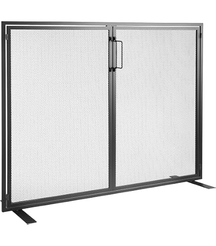 Foldable Fire Screen 3-Panel Foldable Fireplace Screen - Rustic Cabin ...
