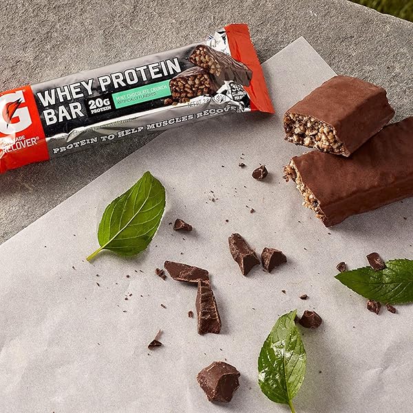 GATORADE WHEY PROTEIN RECOVER BARS, MINT CHOCOLATE CRUNCH, 2.8 OUNCE BARS (12 COUNT)