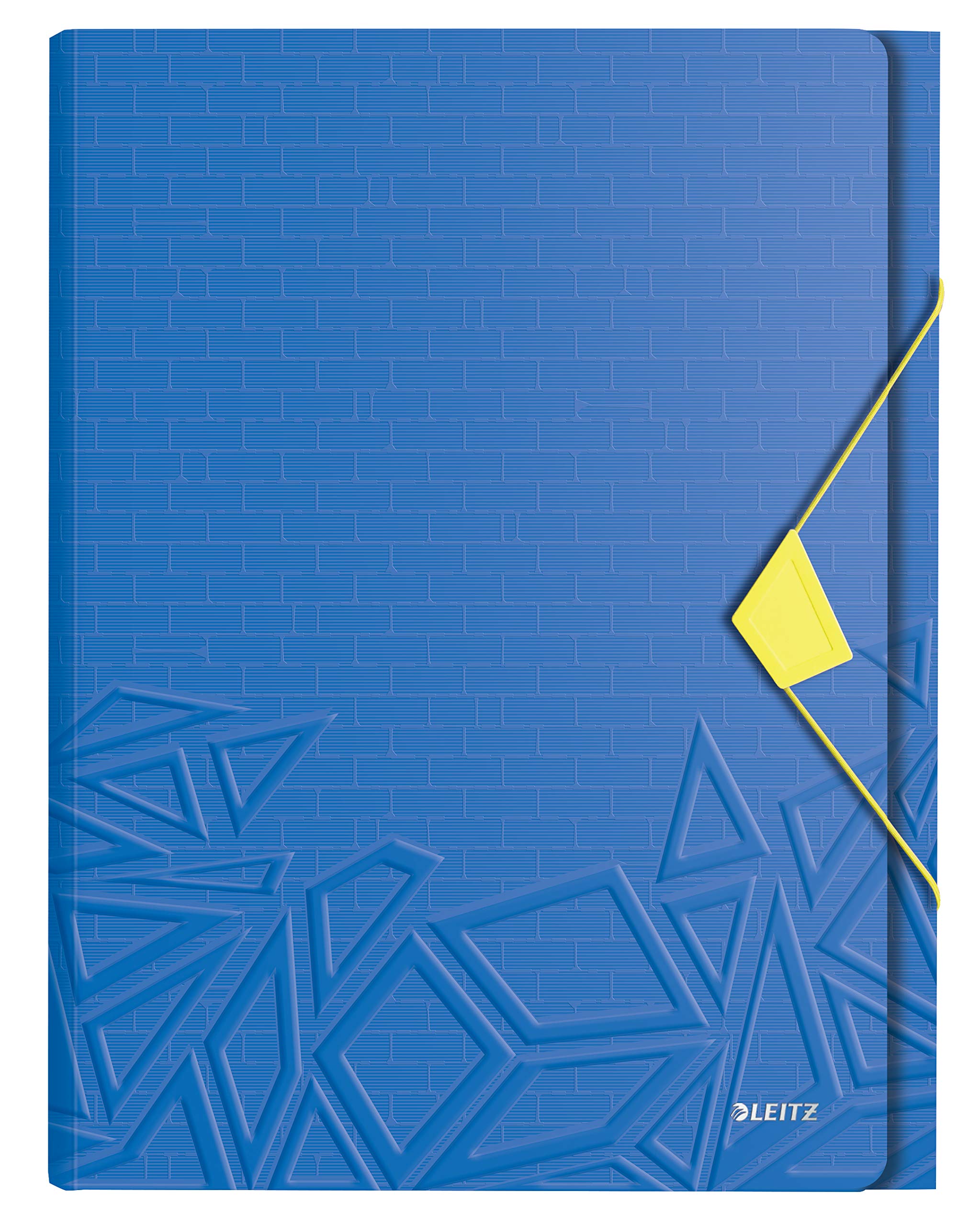 Leitz A4 Expanding File with 5 Compartments, Elastic Band Fastener, 250 sheet Capacity, Blue, Urban Chic Range, 39970032