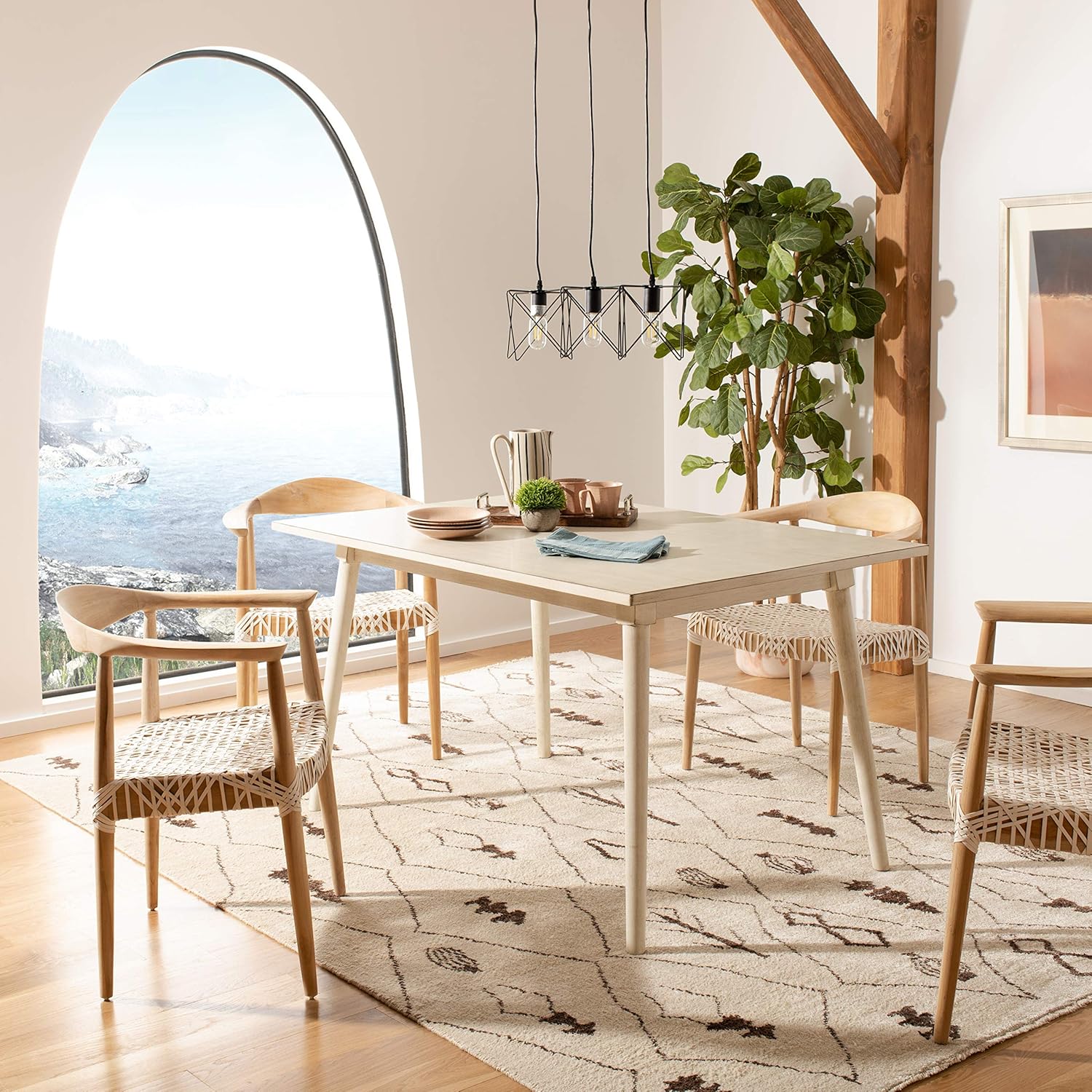 Amazon Com Safavieh Home Tia Modern Antique White Dining Table
