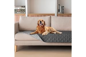 gogobunny 3X Stronger Waterproof Pet Blanket, Scratch Proof Furniture Protector for Dogs Cats, Reversible Cover 30x70 Inch, Dark Grey/Light Grey
