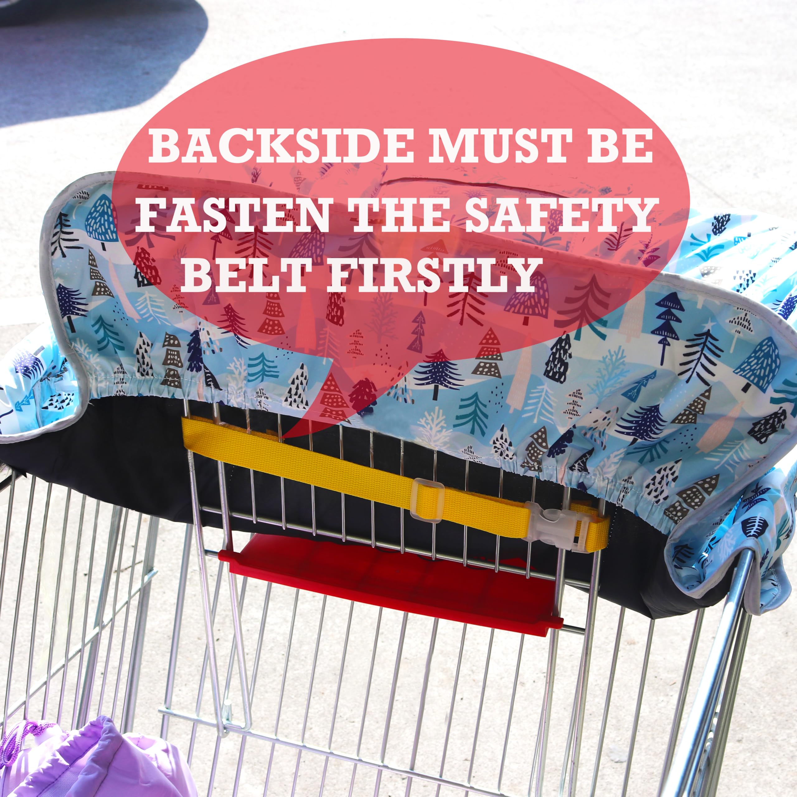 XiOiOiX 2 in 1 Shopping Cart Cover&High Chair Cover for Restaurant Seat, Grocery Cart Cover for Baby Infant Toddler Girl/Boy Reversible, Machine Washable (Blue)