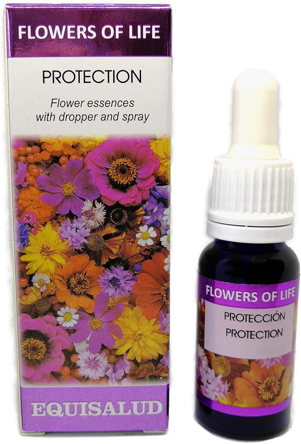 Flowers of Life - Protection - Certified Organic Natural Flower Remedy 15ml Dropper and Spray, 15 ml (Pack of 1)
