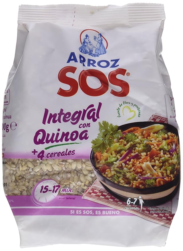 SOS Arroz Integral Con Quinoa + 4 Cereales - 500 g: Amazon.es: Amazon Pantry
