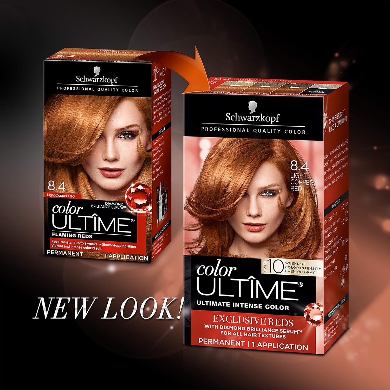 Schwarzkopf Color Ultime Permanent Hair Color Cream, 8.4 Light Copper Red : Beauty