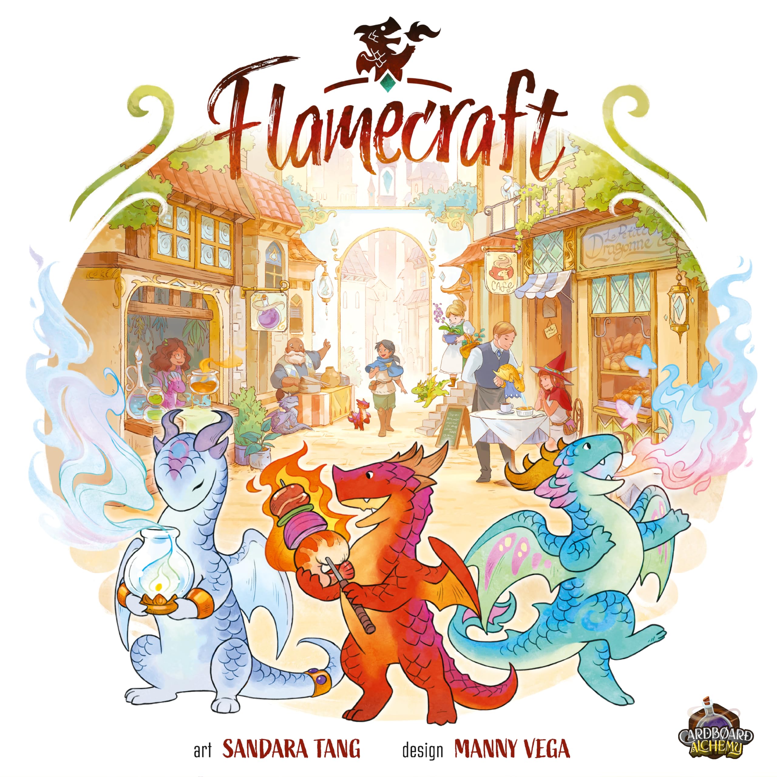 Flamecraft Board Game | Strategy Dragon Fantasy Fun Family for Kids & Adults Ages 10+ 1-5 Players Average Playtime 60 Minutes Made by Lucky Duck Games (LKY-FMC-R01-EN)