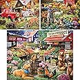 Bits and Pieces - Value Set of Three (3) 500 Piece Jigsaw Puzzles for Adults - Each Puzzle Measures 18" x 24" - Farm Vegatable Stand Jigsaws by Larry Jones