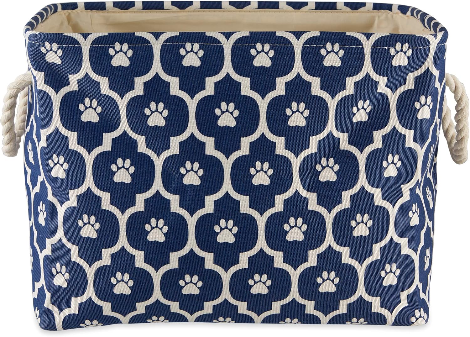 Bone Dry Pet Storage Collection Lattice Paw Print, Large Rectangle, Nautical Blue