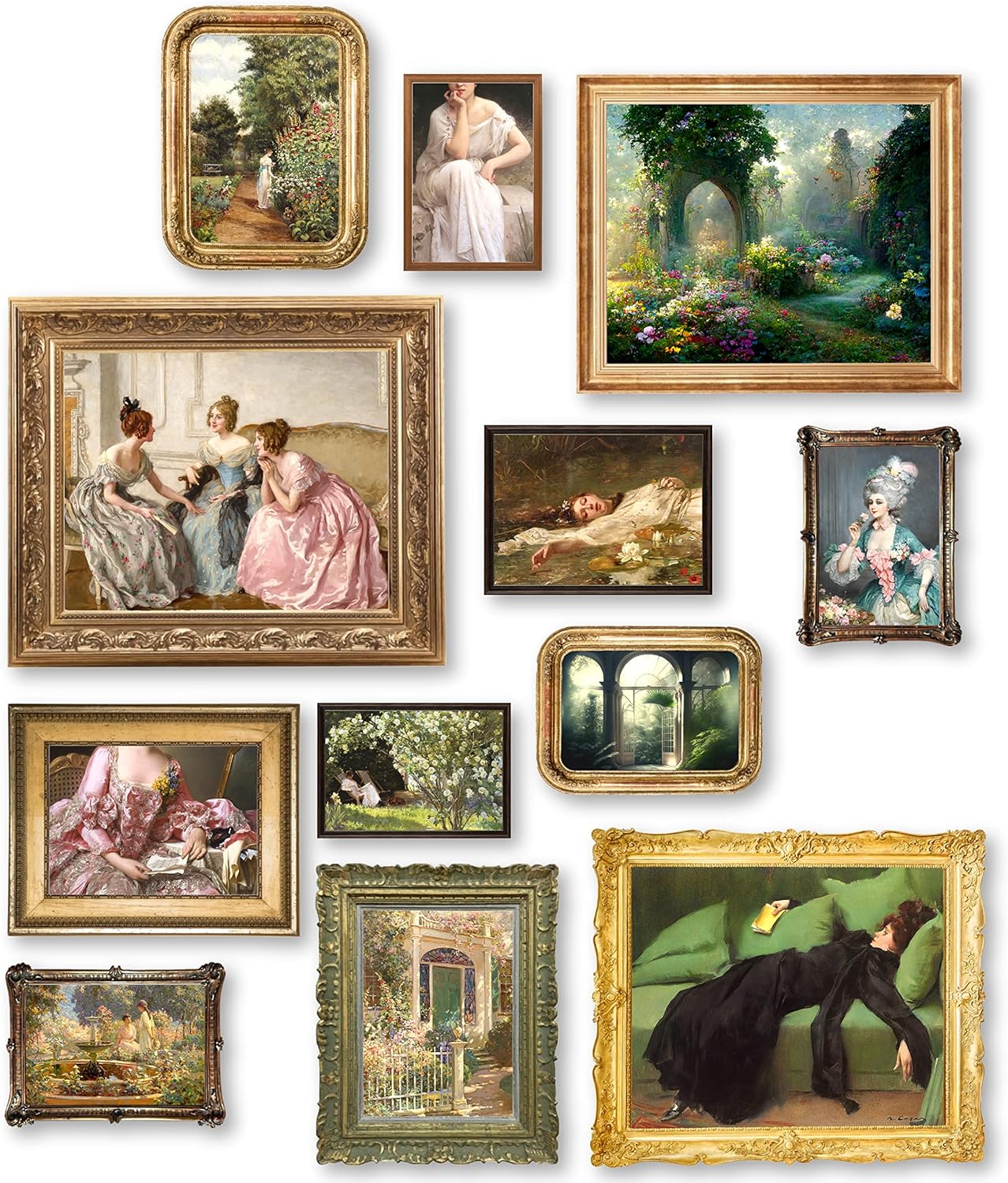 Posters & Prints - 97 DECOR Antique Gothic Victorian Pictures For Wall Decor, Vintage Ladies Portrait Poster Print, Regency Moody Maximalist for Home And Bedroom Decorations (8x10 UNFRAMED)
