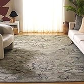 SAFAVIEH Area Rug 8x10 - Anatolia Collection - Large - Sage & Beige, Handmade Floral Scroll Design, Ideal for Living Room, Be