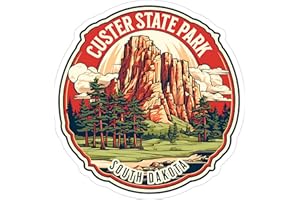 NO THORNS MEDIA Custer State Park South Dakota Sticker Souvenir Decal Vinyl Waterproof for Water Bottle Mug Passport Scrapbook Laptop Tumbler 4" Gift ID44990