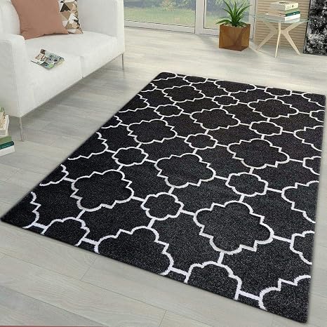 Amazon De Xrug Schwarz Weiss Teppich Fur Wohnzimmer Schlafzimmer