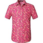 SSLR Mens Short Sleeve Button Down Shirts Casual Summer Hawaiian Shirts for Men