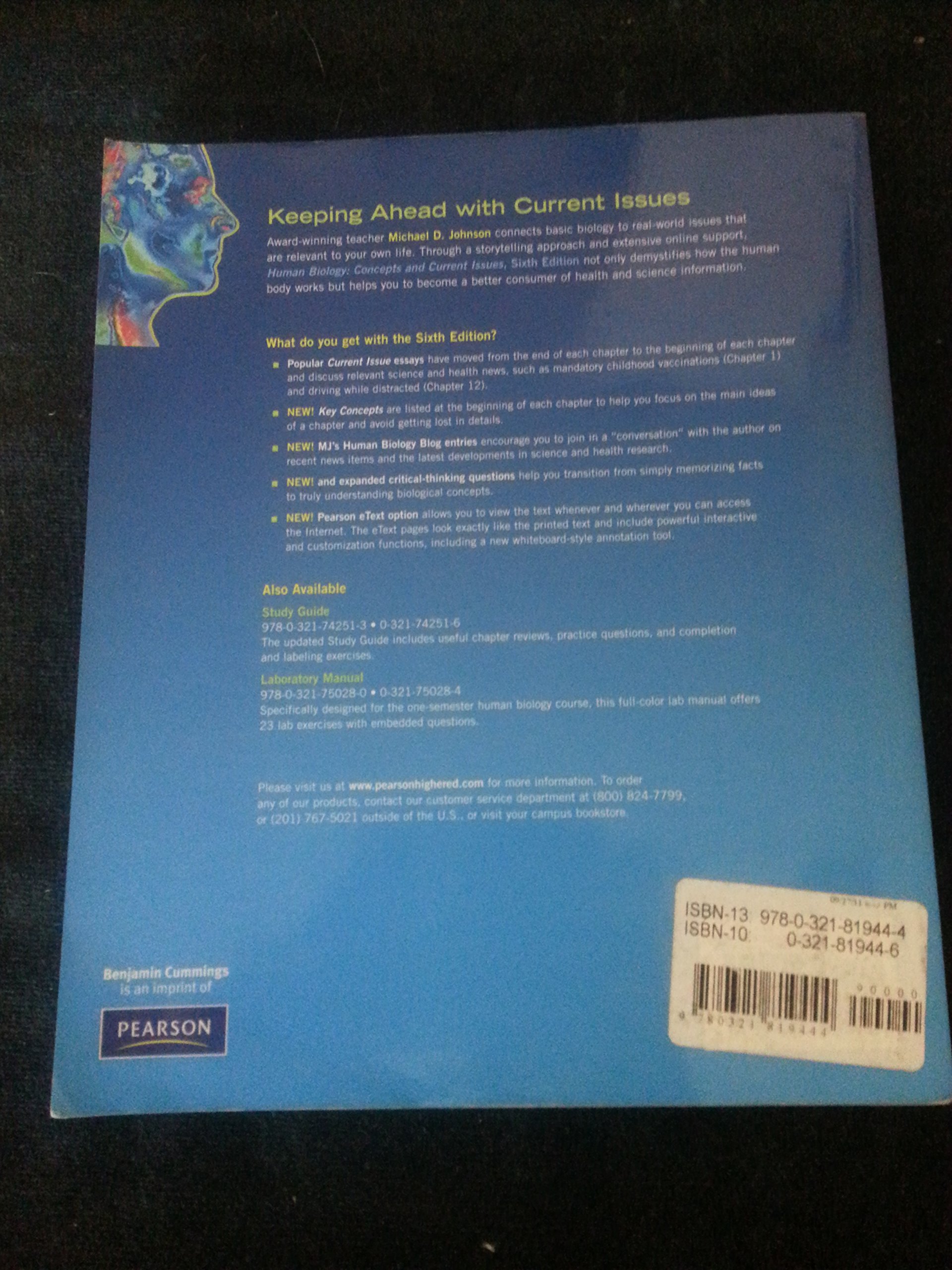 Human Biology: Concepts and Current Issues (Mastering package component  item): Amazon.co.uk: Michael D. Johnson: 9780321819444: Books