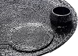 Penguin Home Handcrafted Glass Beaded Round Placemats Coasters Napkin Rings Set view 2