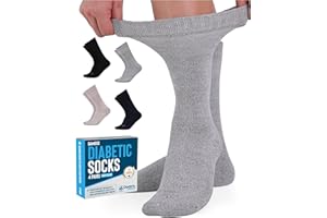 Doctor's Select Bamboo Diabetic Socks Women - 4 Pairs Crew Womens Diabetic Socks | Diabetic Socks for Women Size 6-9 and 9-11