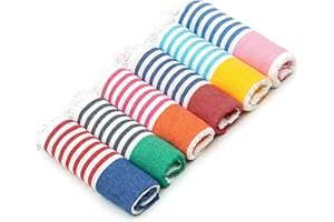 HAVLULAND Set of 6 Turkish Beach Towel Oversized (72"x40") 100% Turkish Cotton - Sand Free, Quick Dry, Lightweight, Soft, Compact & Extra Large Beach Blanket Ideal for Travel, Picnic, Bath, Pool, Yoga